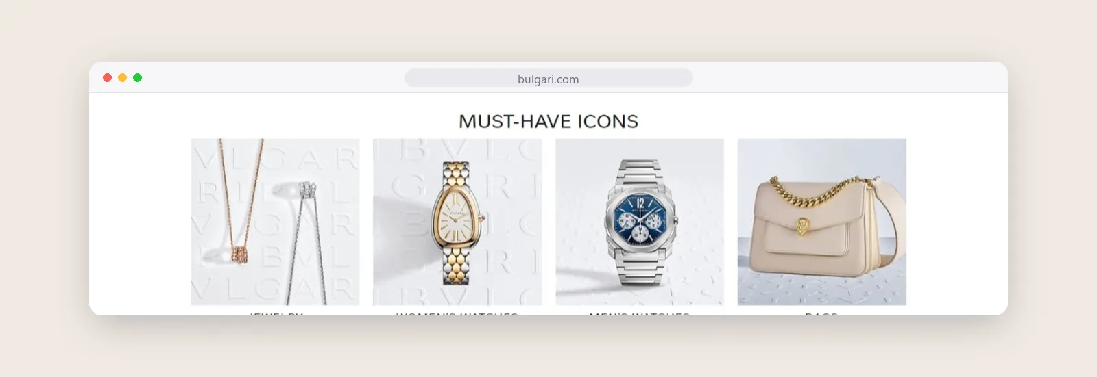 Bulgari must-have icons for jewelry, watches and bags