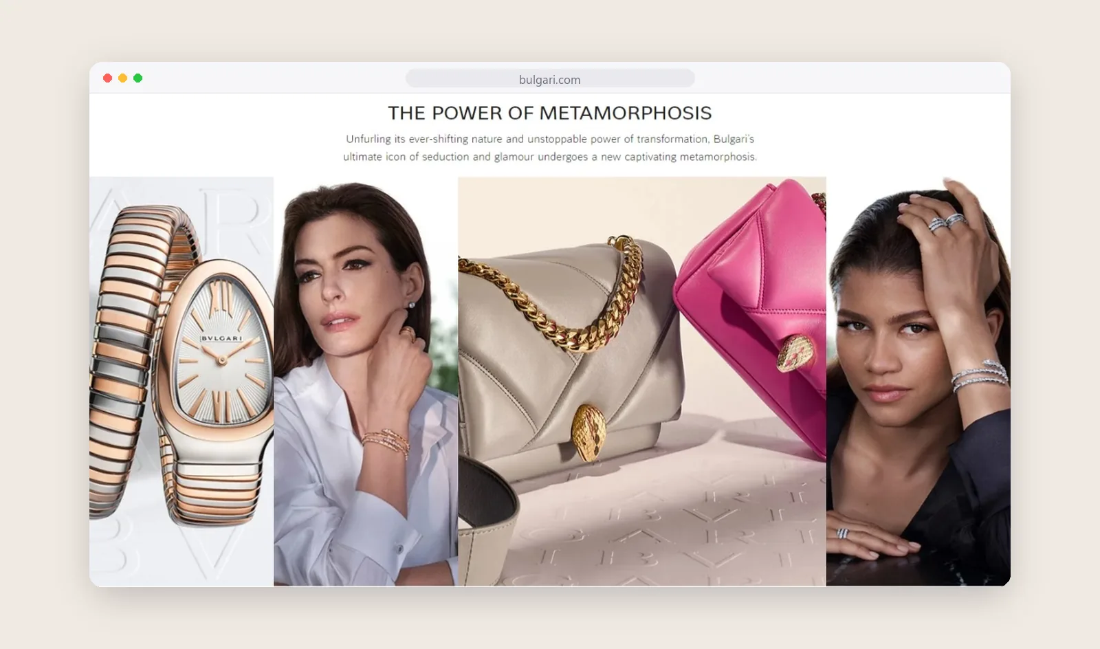 Bulgari The Power of Metamorphosis campaign mosaic