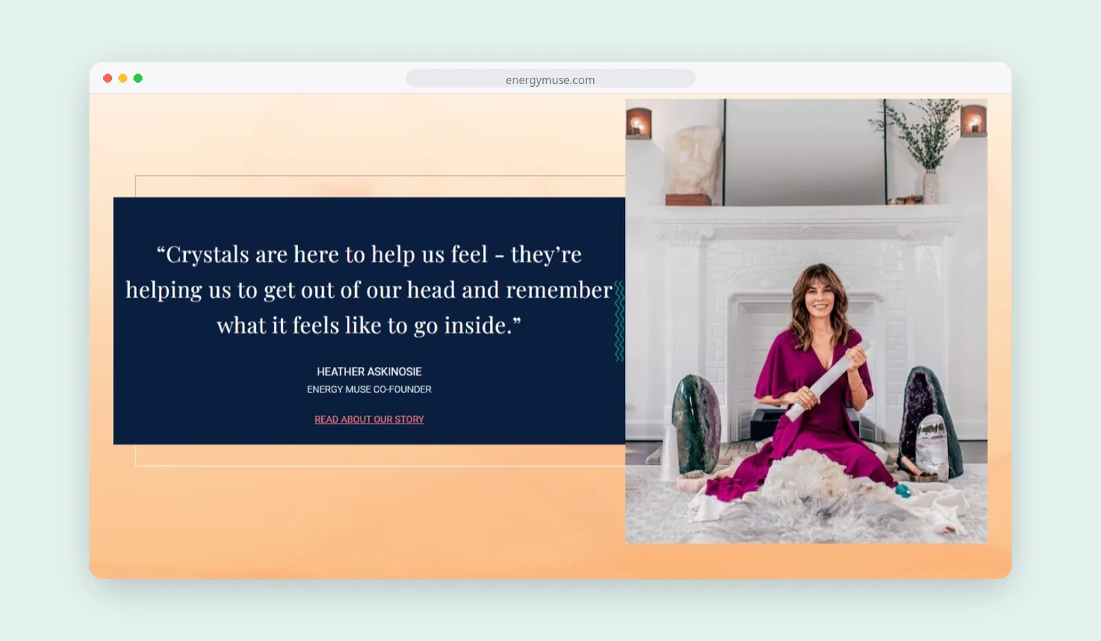 Energy Muse founder quote from Heather Askinosie with her portrait