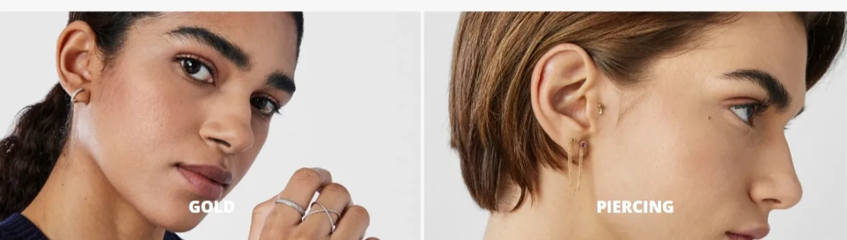 Tous Metal Mix campaign image of a model wearing layered necklaces