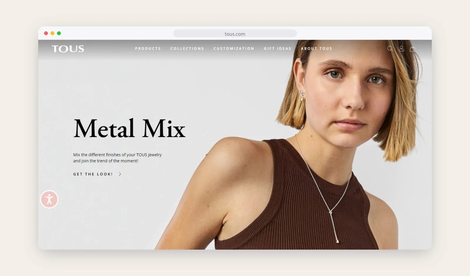 Tous homepage with the Metal Mix campaign, shown in a browser window