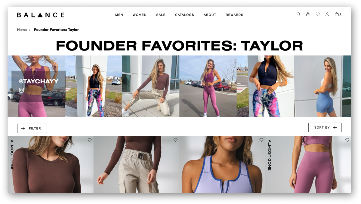 Balance Athletica clean layouts design by Pylogix