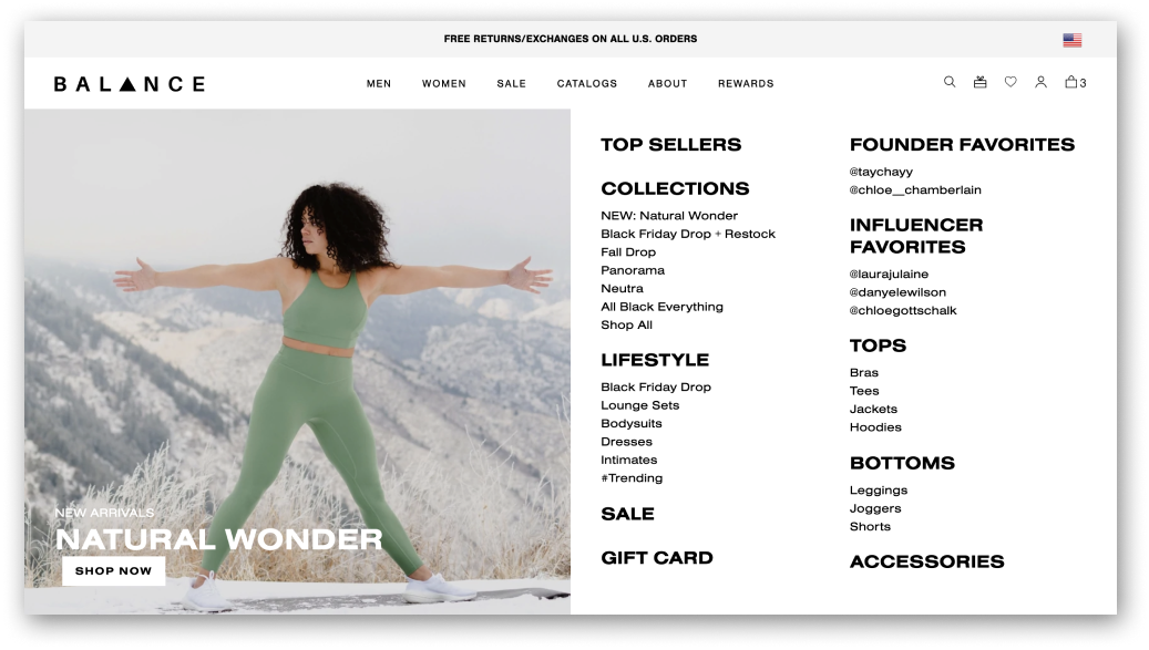 Balance Athletica clean layouts design by Pylogix