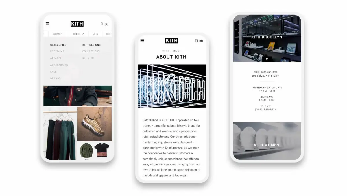 KITH website design by Pylogix