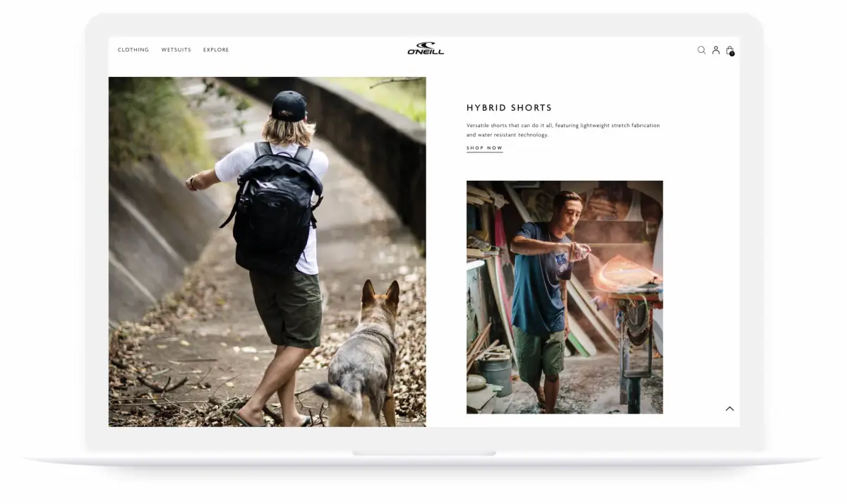 O'Neill website design by Pylogix