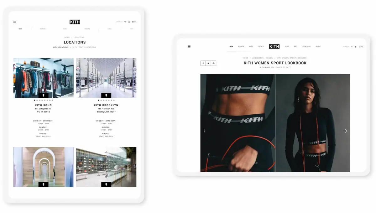 KITH website design by Pylogix