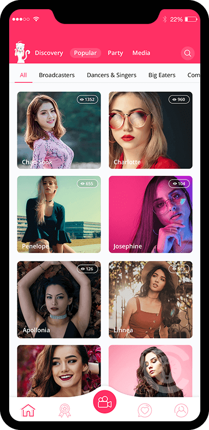 Live Streaming App with Virtual Gifting screen designed by Pylogix