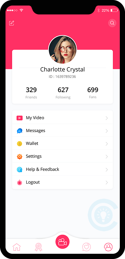 Live Streaming App with Virtual Gifting screen designed by Pylogix