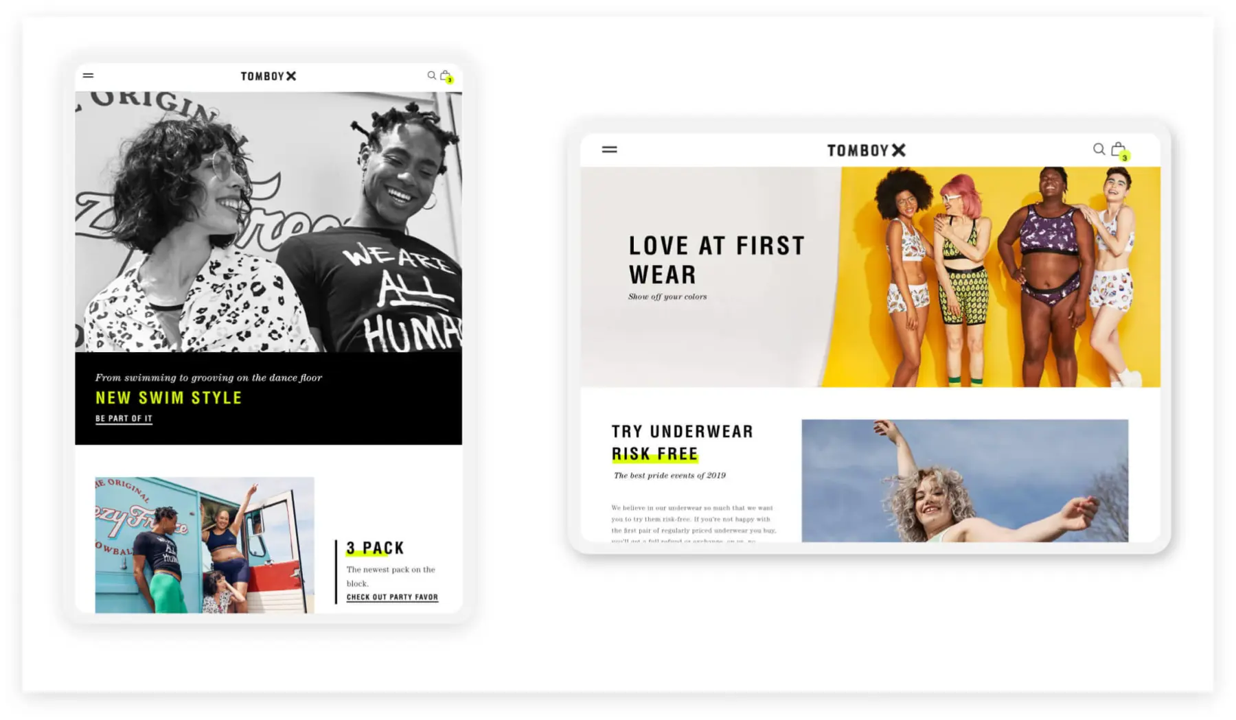 TomboyX website design by Pylogix