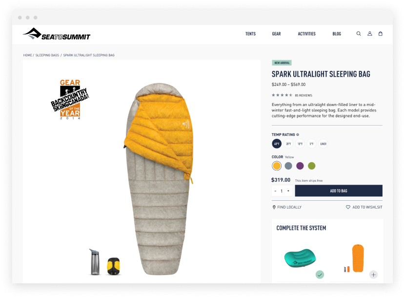 Sea to Summit brand first design by Pylogix