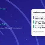 Cover reading zero patches left for Magento Open Source 2.4.5, with a card listing Adobe Commerce support end dates and the 1 June 2027 cloud traffic suspension